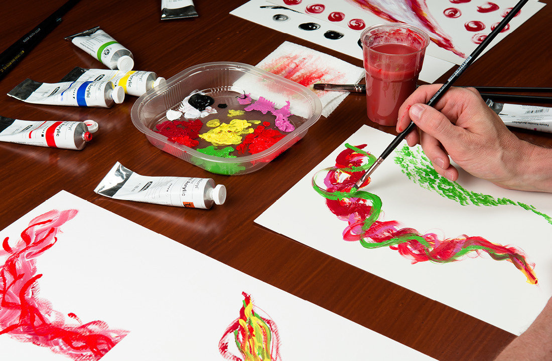 Acryl-malerei: Varianten in Technik und Farben für KVW Cover – Colori acrilici pittura in Alto Adige