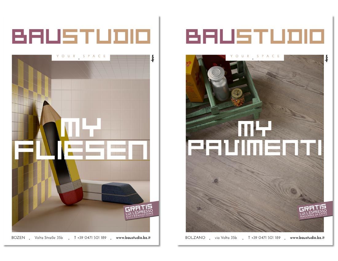 werbekampagne plakate citylight baustudio bozen, motiv fliesen, design von adpassion, waldemar kerschbaumer